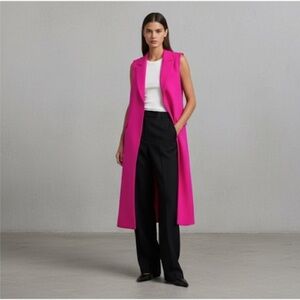 MSGM fuchsia pink long wool blazer vest - IT 42 (US 6) NWOT